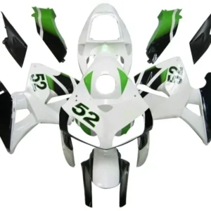 Amotopart 2005-2006 Honda CBR600RR Green White Fairing Kit