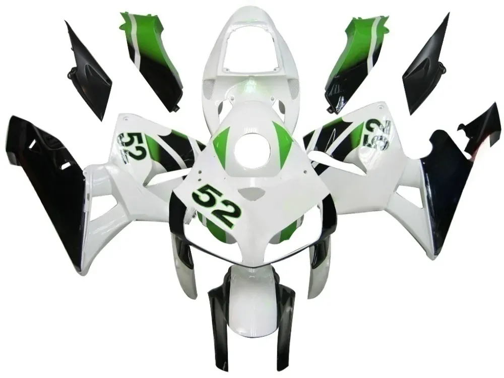 Amotopart 2005-2006 Honda CBR600RR Green White Fairing Kit