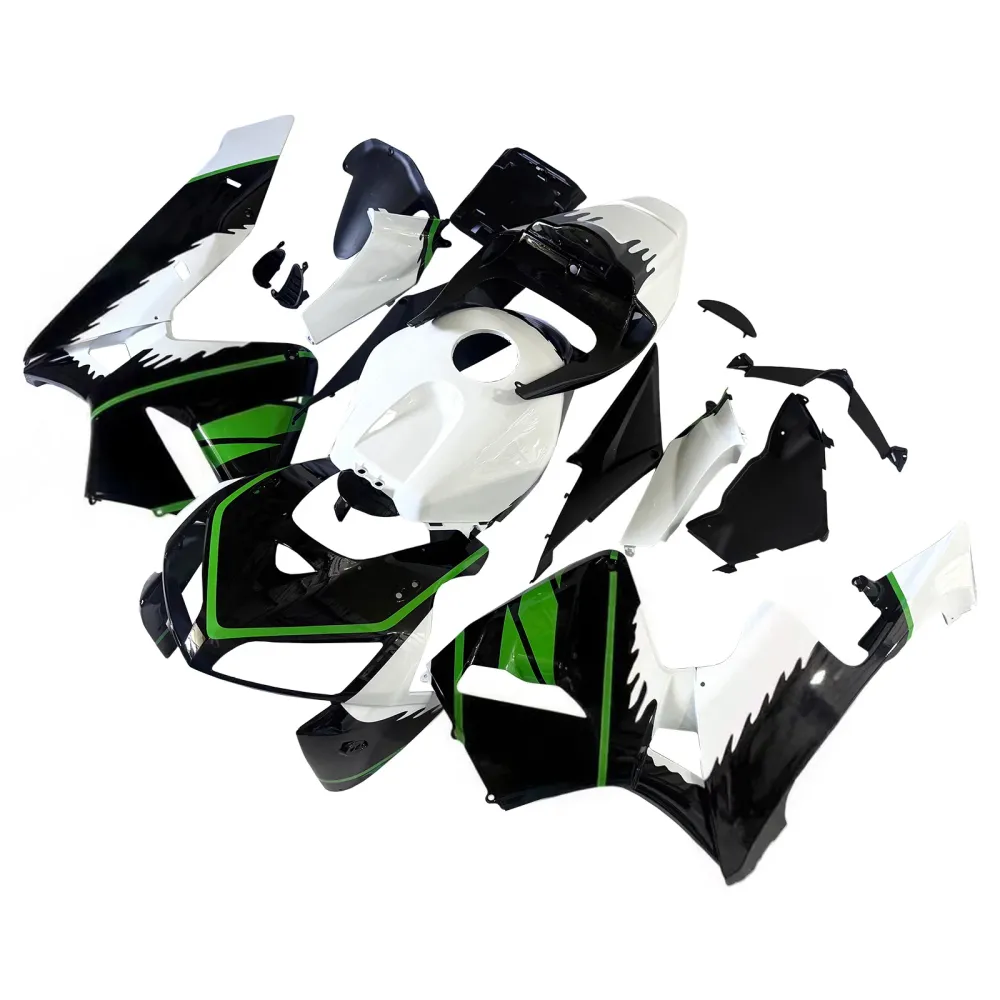 Amotopart 2005-2006 Honda CBR600RR Wit Black Green Fairing Kit