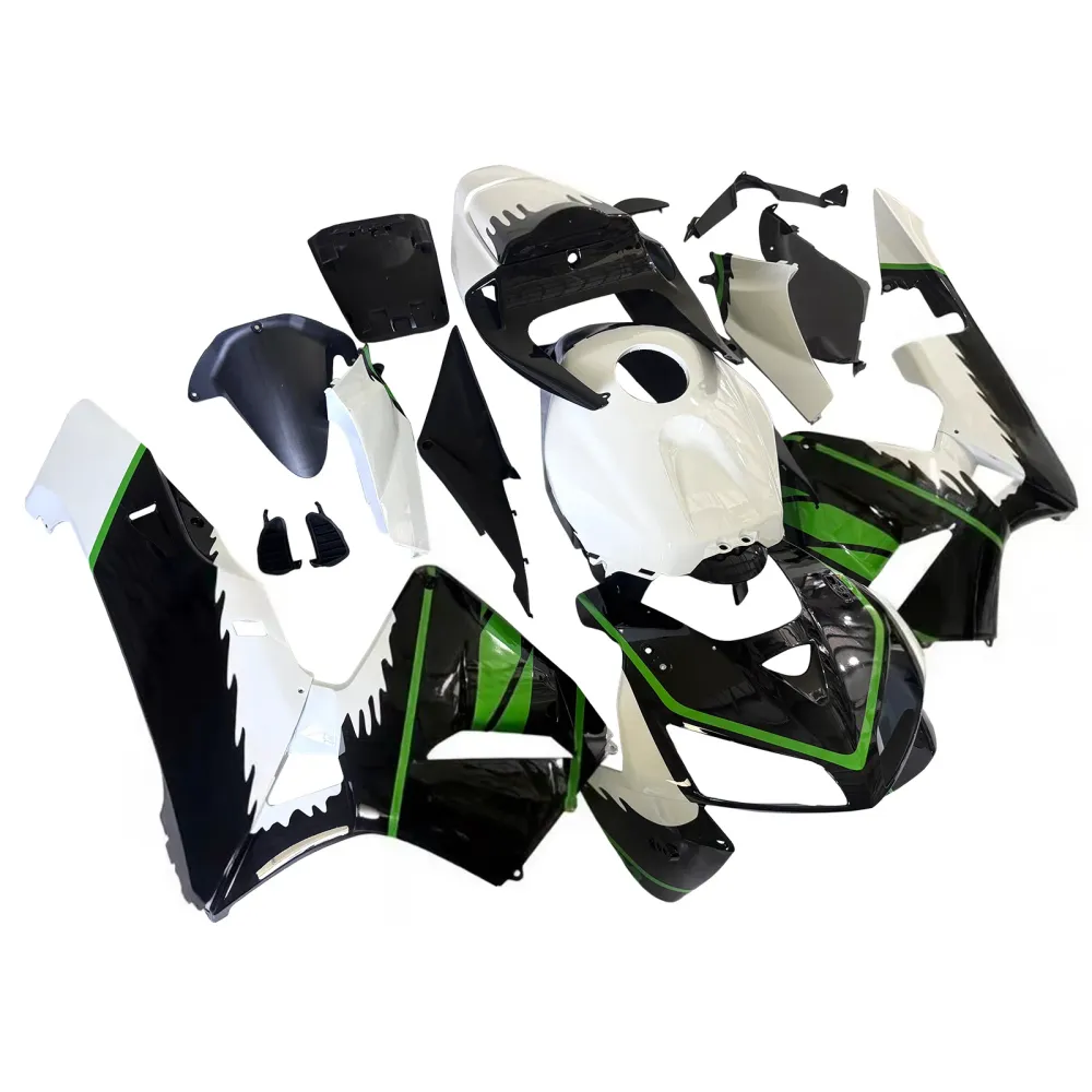 Amotopart 2005-2006 Honda CBR600RR Wit Black Green Fairing Kit