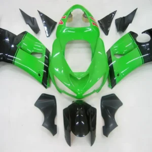 Amotopart 2005-2006 Kawasaki ZX6R 636 zwartgroene kuipset