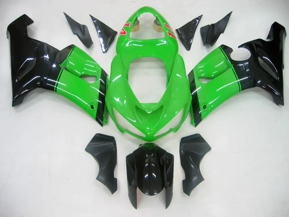 Amotopart 2005-2006 Kawasaki ZX6R 636 zwartgroene kuipset