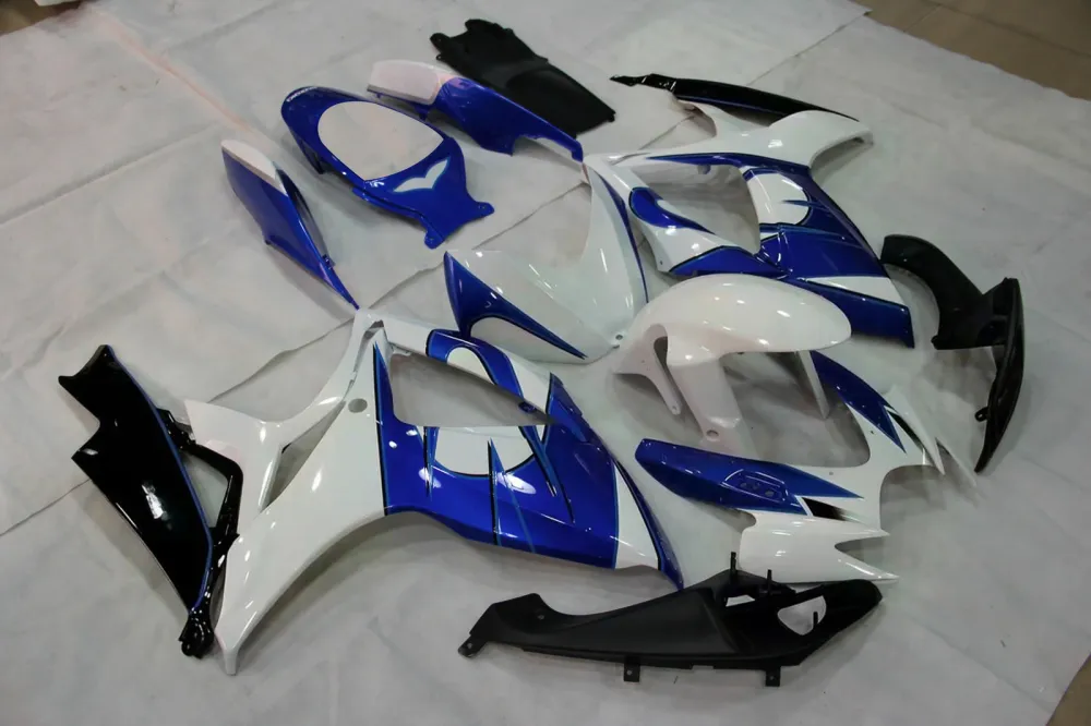 Amotopart 2006-2007 Suzuki GSXR 600/750 Black White Blue Fairing Kit