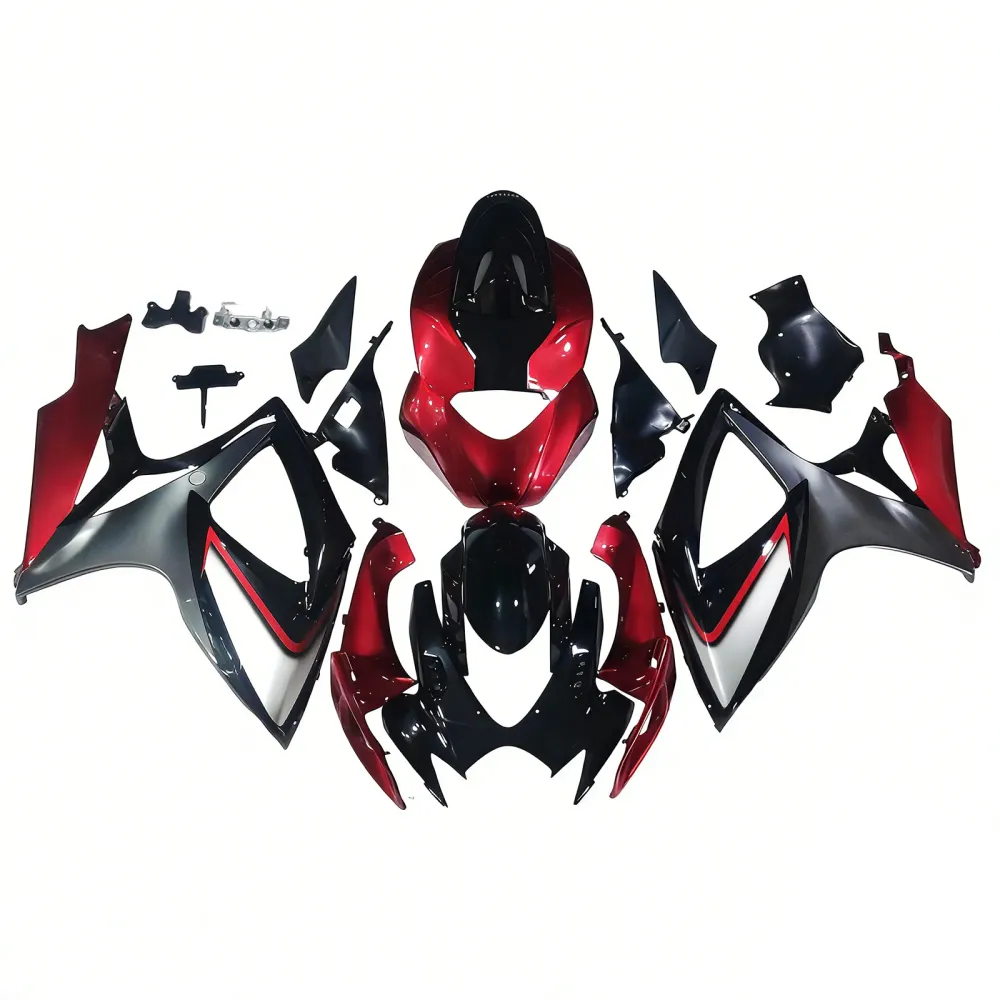 Amotopart 2006-2007 Suzuki GSXR 600/750 Black Red Fairing Kit