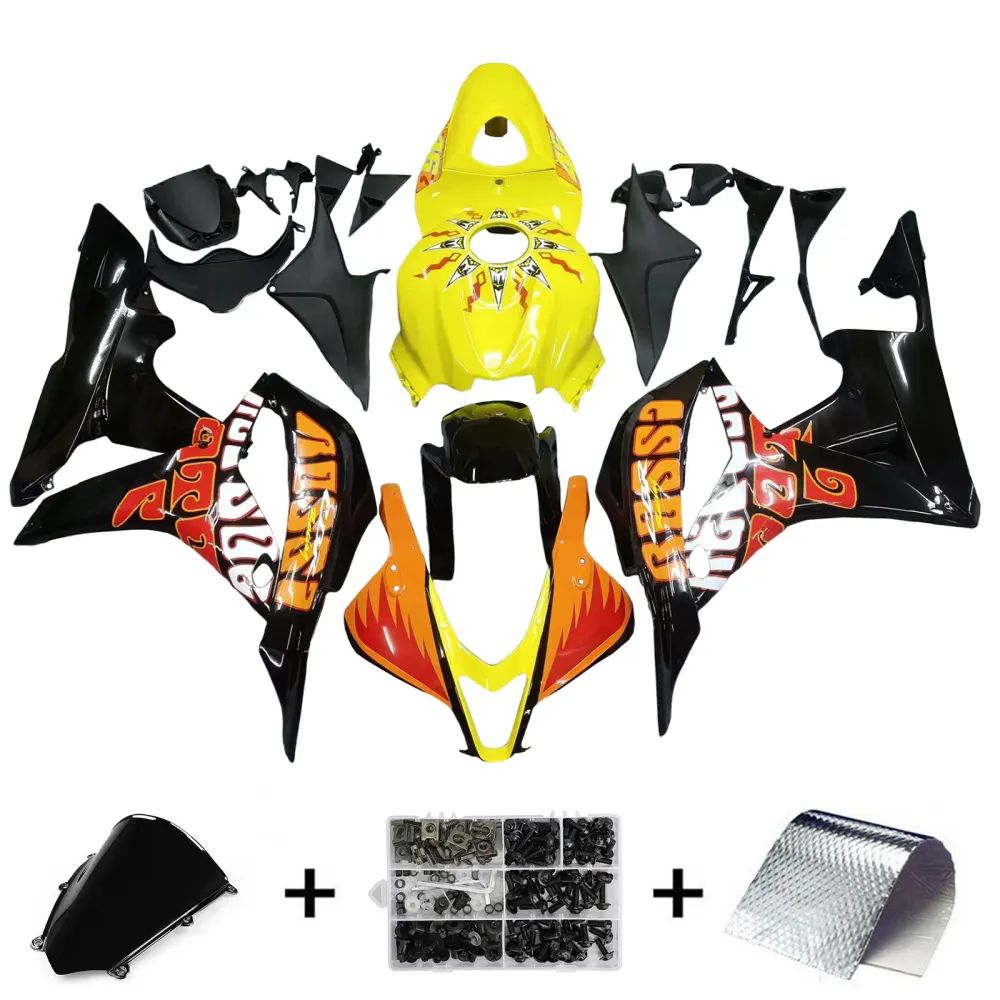 Amotopart 2007-2008 Honda CBR600RR Orange & Yellow Fairing Kit