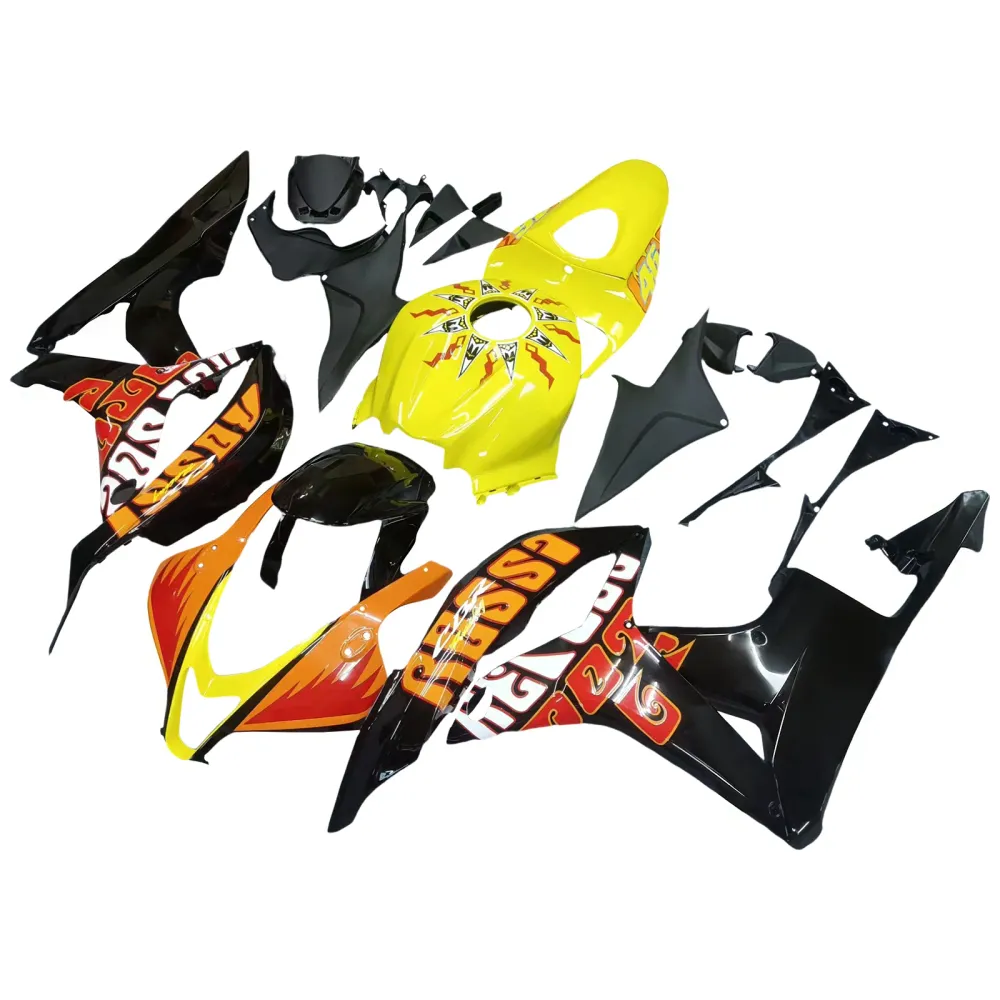Amotopart 2007-2008 Honda CBR600RR Orange & Yellow Fairing Kit