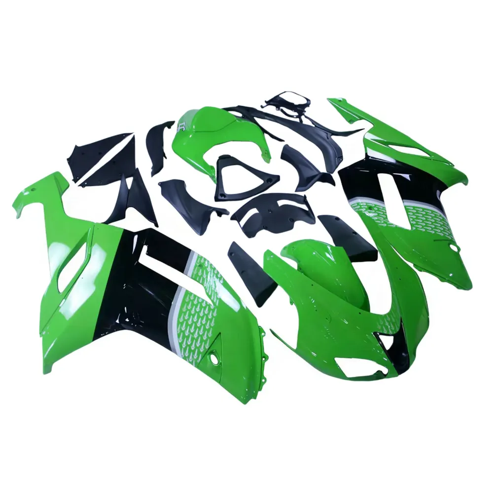 Amotopart 2007-2008 Kawasaki ZX6R 636 groen-zwarte kuipset