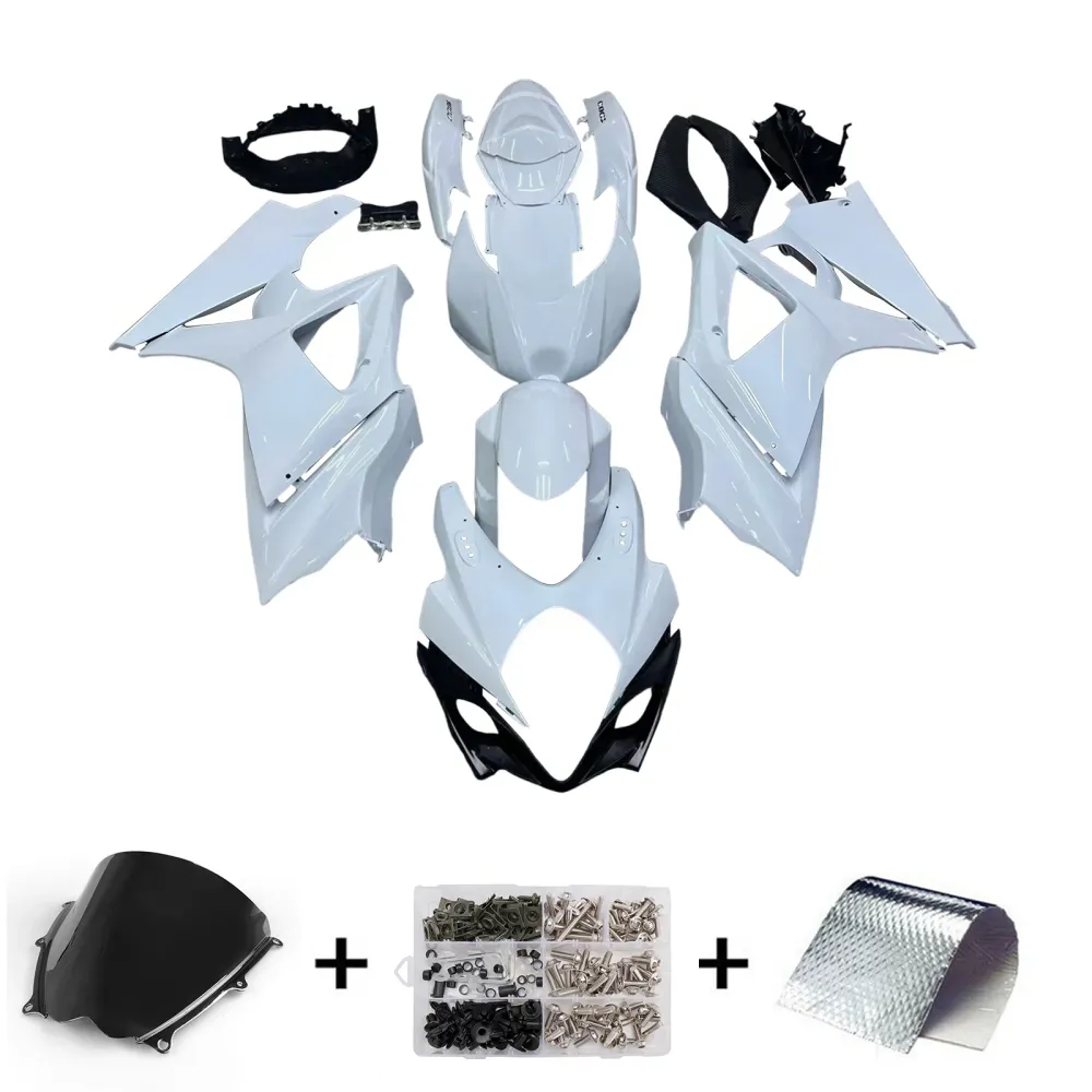 Amotopart 2007-2008 Suzuki GSXR1000 White Fairing Kit