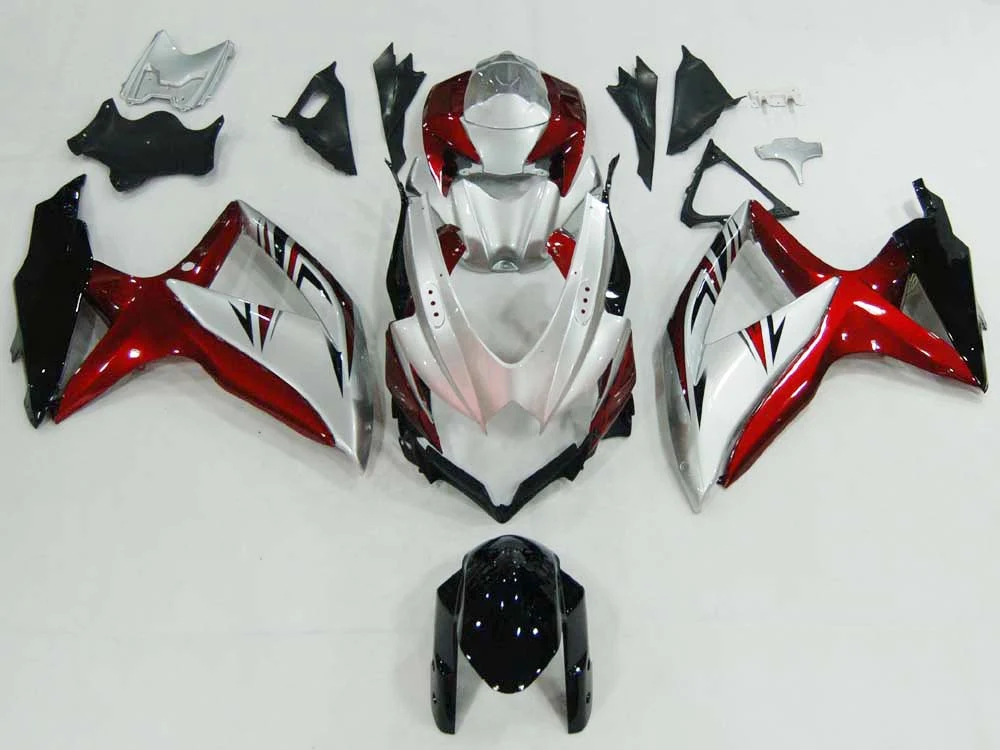 Amotopart 2008-2010 Suzuki GSXR 600/750 zilverrode kuipset