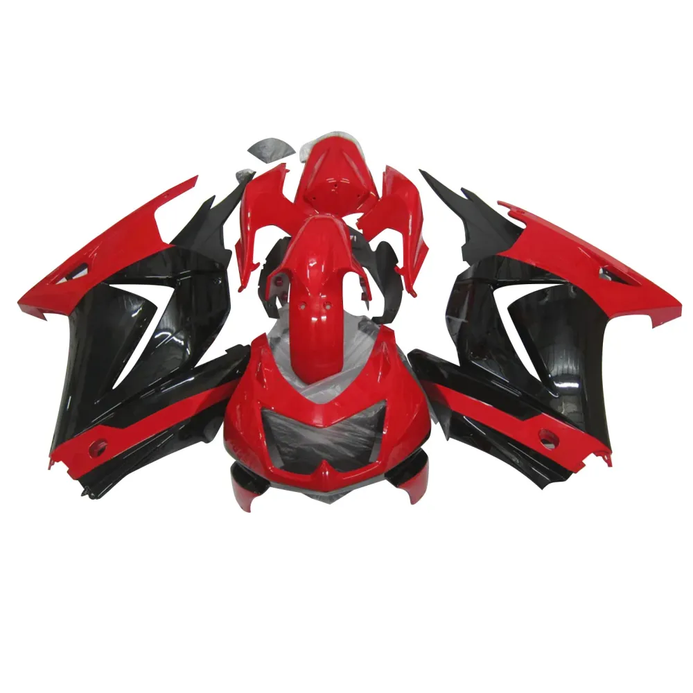 Amotopart 2008-2012 Kawasaki EX250 Ninja250r Black Red & White Fairing Kit