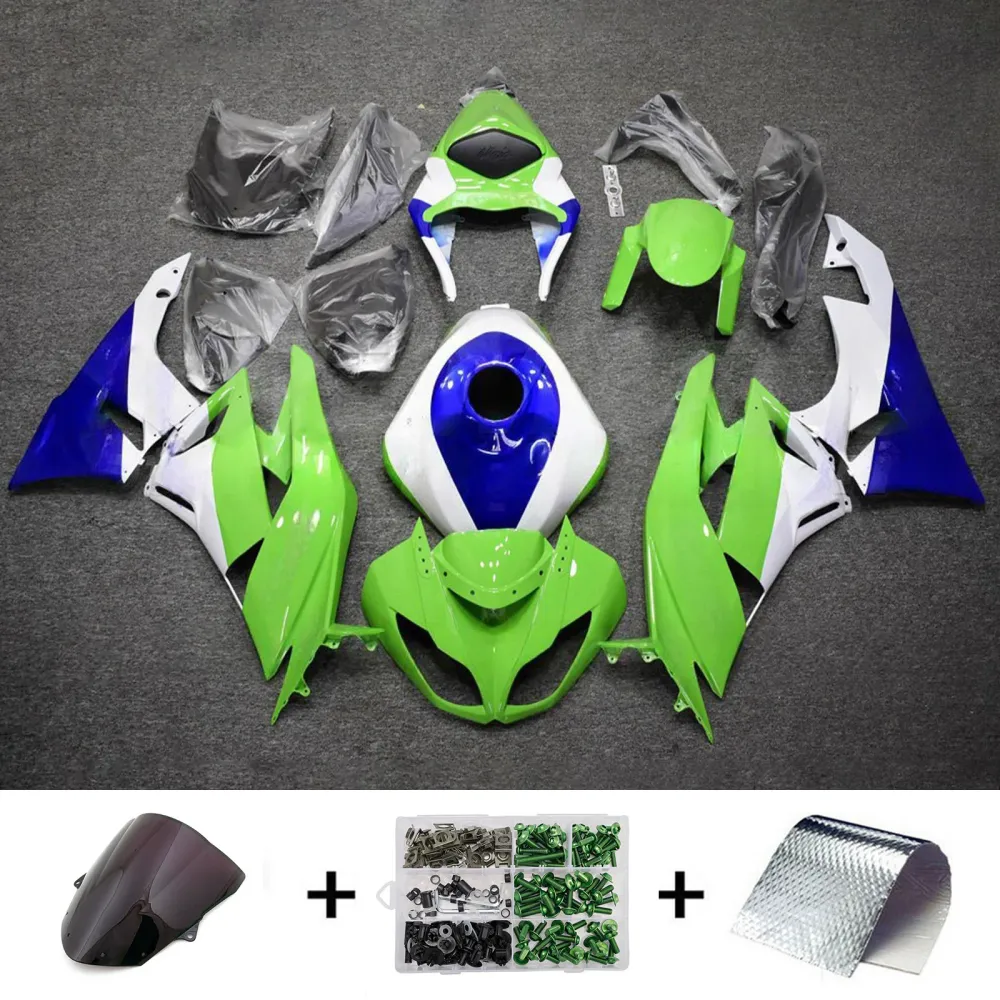 Amotopart 2009-2012 Kawasaki ZX6R 636 groen blauw wit kuipset