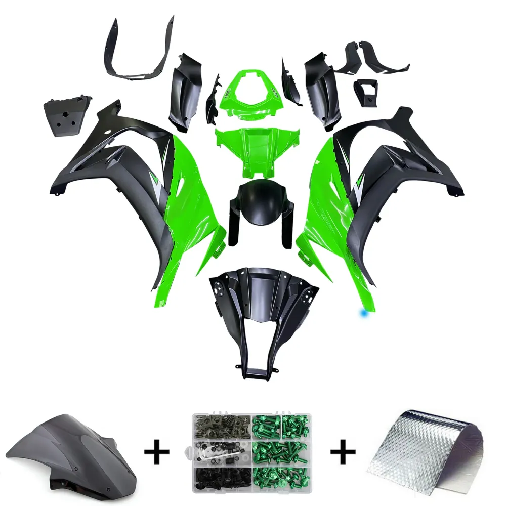 Amotopart 2011-2015 Kawasaki ZX10R groen-zwarte kuipset