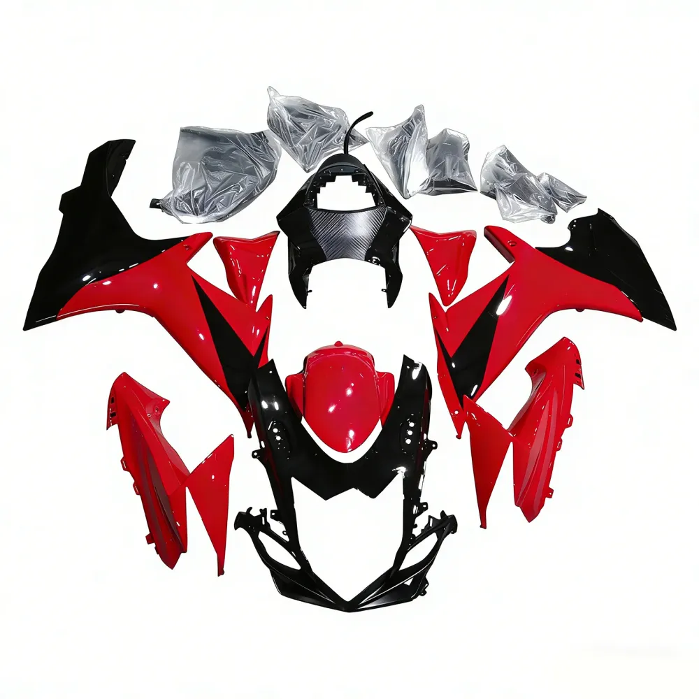 Amotopart 2011-2026 K11 GSXR 600/750 Suzuki Rood&BLack Style3 Kuipenset