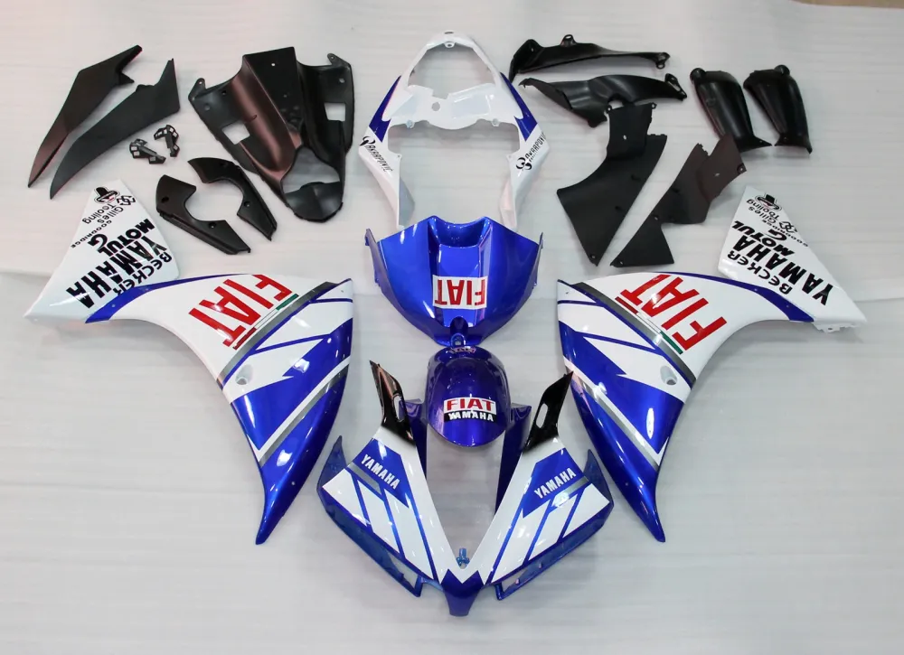 Amotopart 2012-2014 Yamaha YZF 1000 R1 blauw zwart wit kuipset