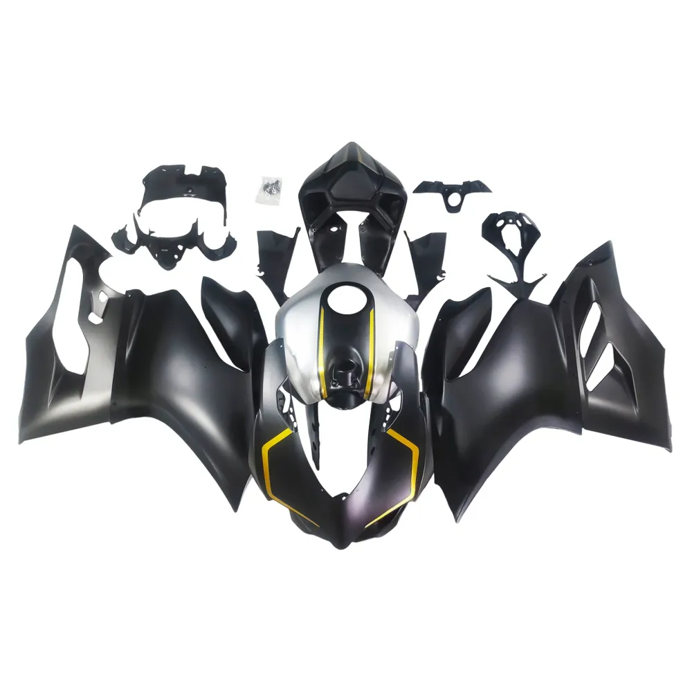 Amotopart 2012-2015 Ducati 899 Mat Black Silver Fairing Kit