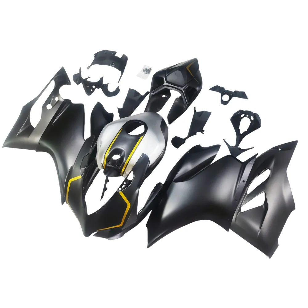 Amotopart 2012-2015 Ducati 899 Mat Black Silver Fairing Kit