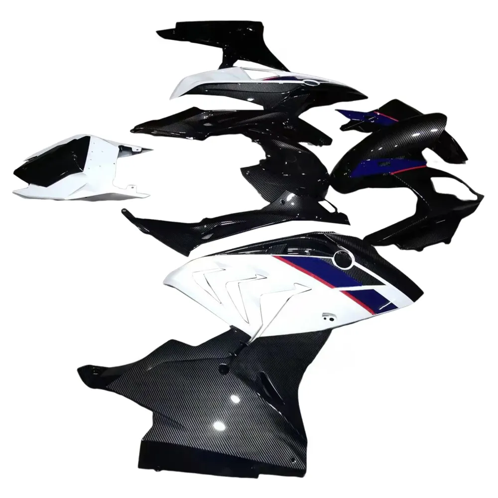 Amotopart 2017-2018 BMW S1000RR Koolstofvezelpatroon Witblauwe kuipen Kit