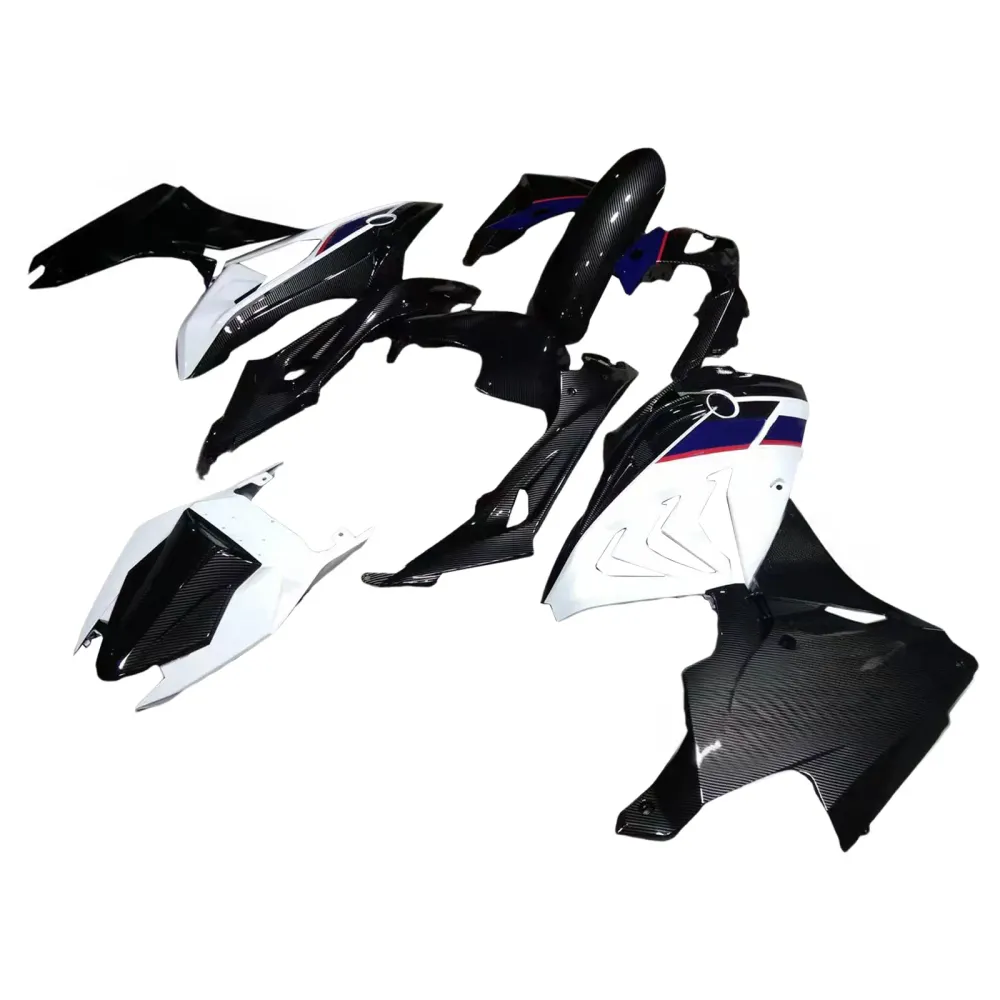 Amotopart 2017-2018 BMW S1000RR Koolstofvezelpatroon Witblauwe kuipen Kit