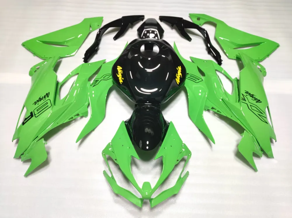 Amotopart 2019-2023 Kawasaki ZX6R zwartgroene kuipset