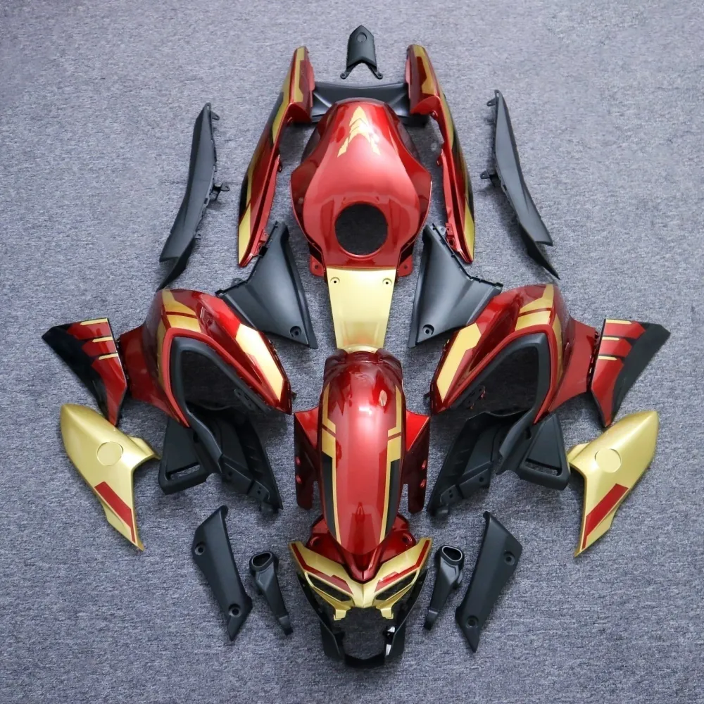 Amotopart 2021-2024 Yamaha MT-03 Gold Red Fairing Kit