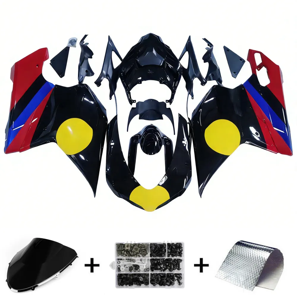 Amotopart Alle jaren Ducati 1098/1198/848 Glanzend Zwart Geel Cirkel Kuipset