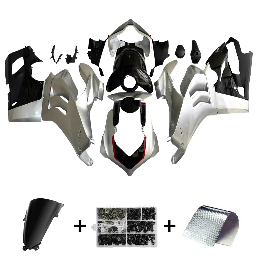 Amotopart Ducati 20-21 Panigale V4 V4S Silver White Kuip Kit