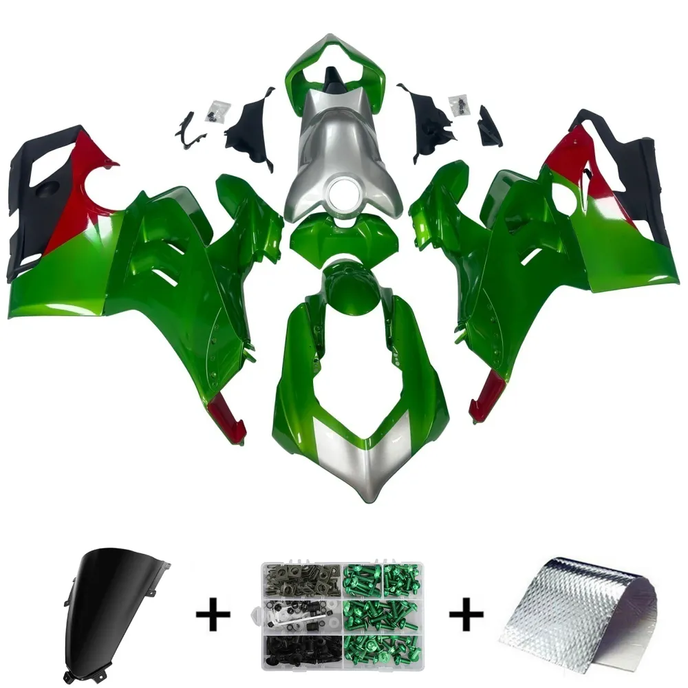 Amotopart Ducati 20-21 Panigale V4 V4S zilver rood & groene kuipset