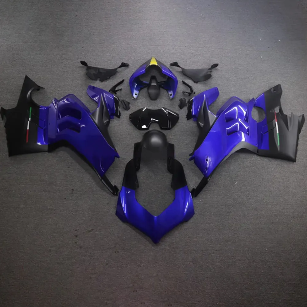 Amotopart Ducati 22-24 V4 V4S Glossy Blue Black Fairing Kit
