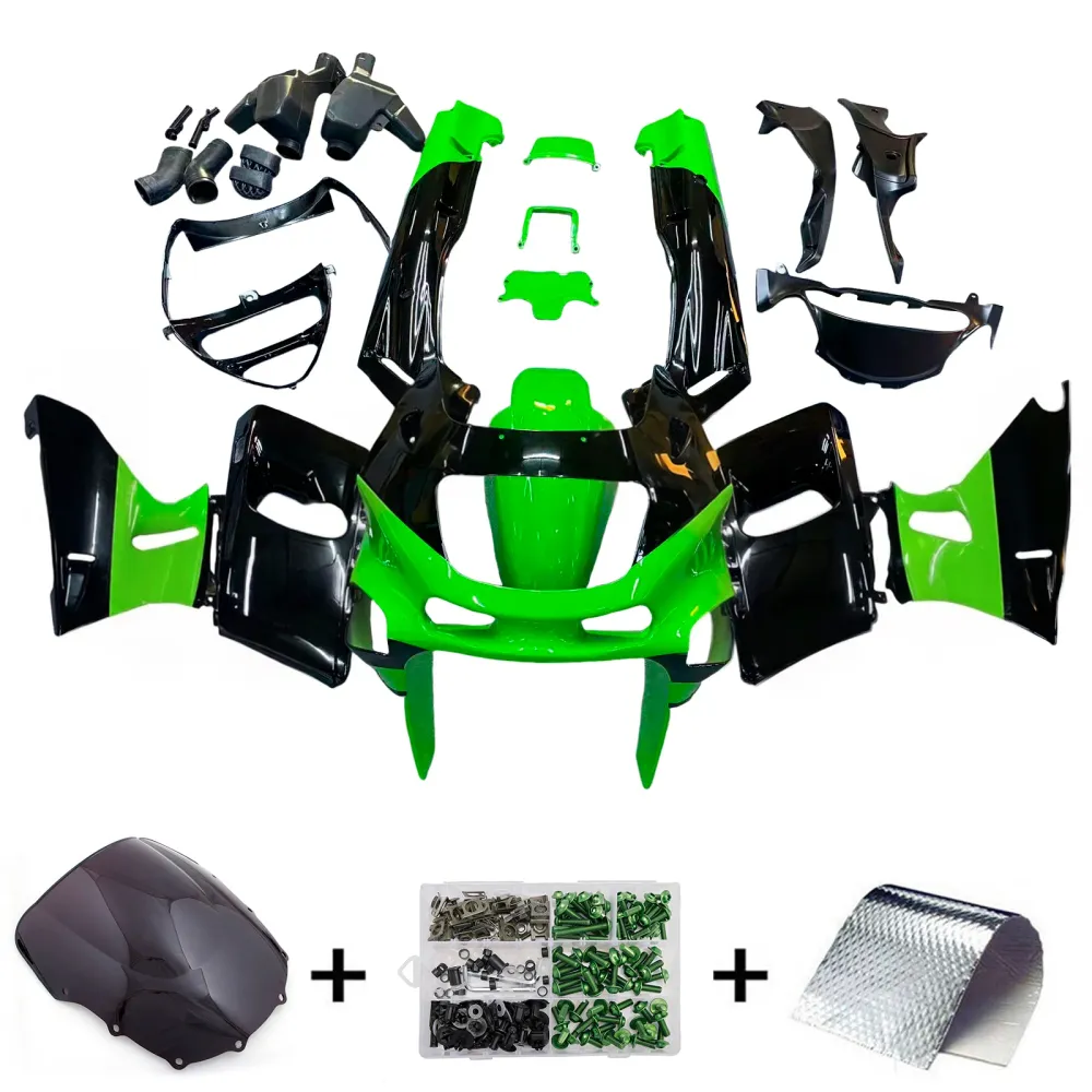 Amotopart Kawasaki 1993-2007 ZZR400 & 1998-2003 ZZR600 groen-zwarte kuipset