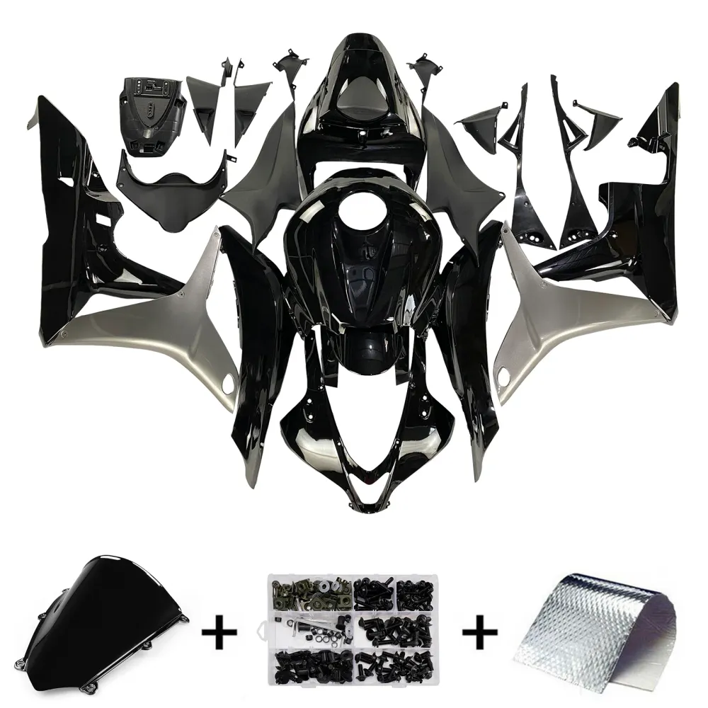Amotopart kuip voor Honda CBR600 2007-2008, glanzend zwart&GRey Kit