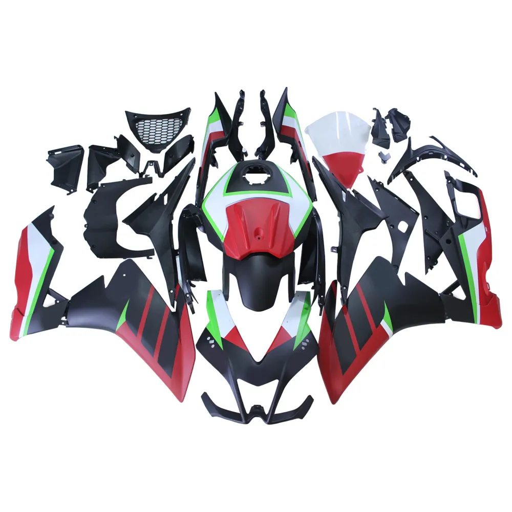 Amotopart 2012-2016 RS4 125 50 Aprilia Red & Green Style3 Fairing Kit
