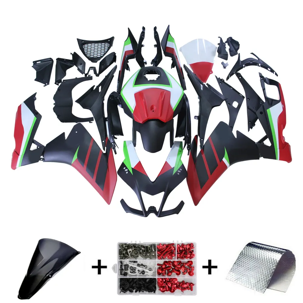 Amotopart 2012-2016 RS4 125 50 Aprilia Red & Green Style3 Fairing Kit