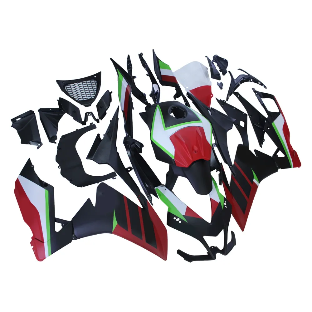 Amotopart 2012-2016 RS4 125 50 Aprilia Red & Green Style3 Fairing Kit