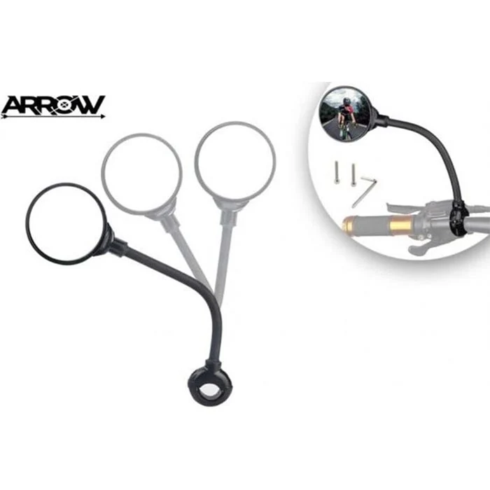 Arrow Fietsspiegel – Verstelbaar – Stuurbevestiging 22,2mm – Zwart