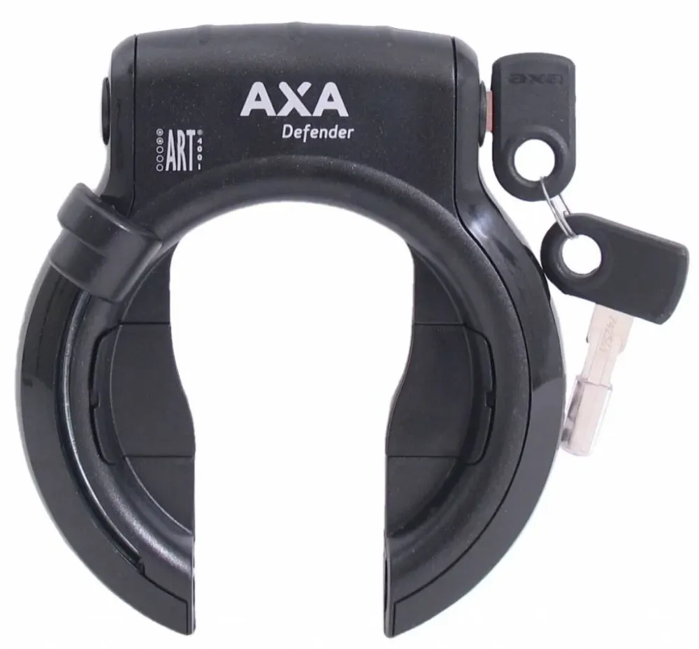 Ringslot Axa Defender - Glanzend Zwart + Bosch 2 Tube Cilinder