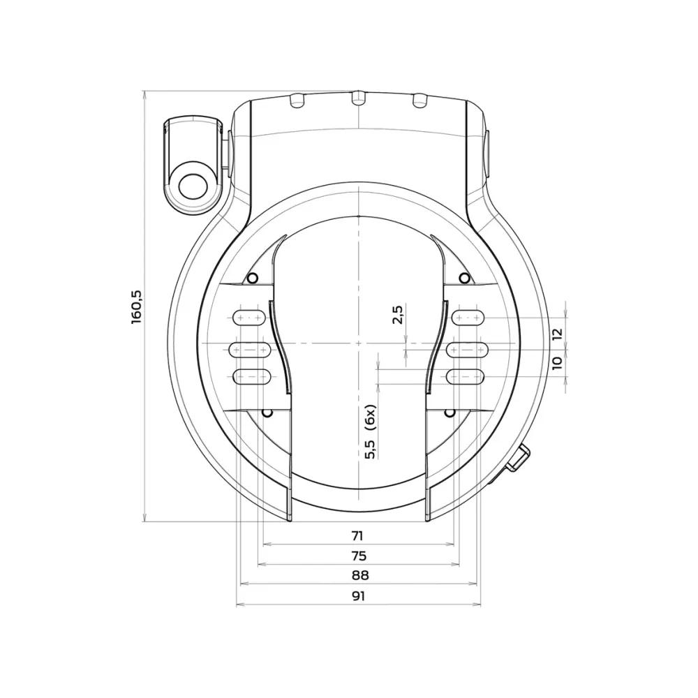 Ringslot Axa Defender - Glanzend Zwart + Bosch 2 Tube Cilinder