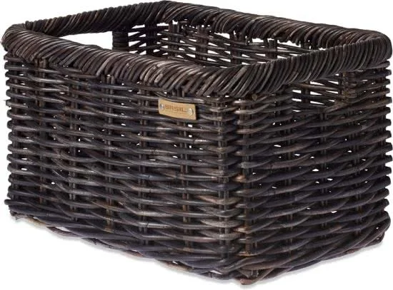 Basil Noir L Transportfietsmand Rotan Fietsmand 31 liter - Gemêleerd Zwart