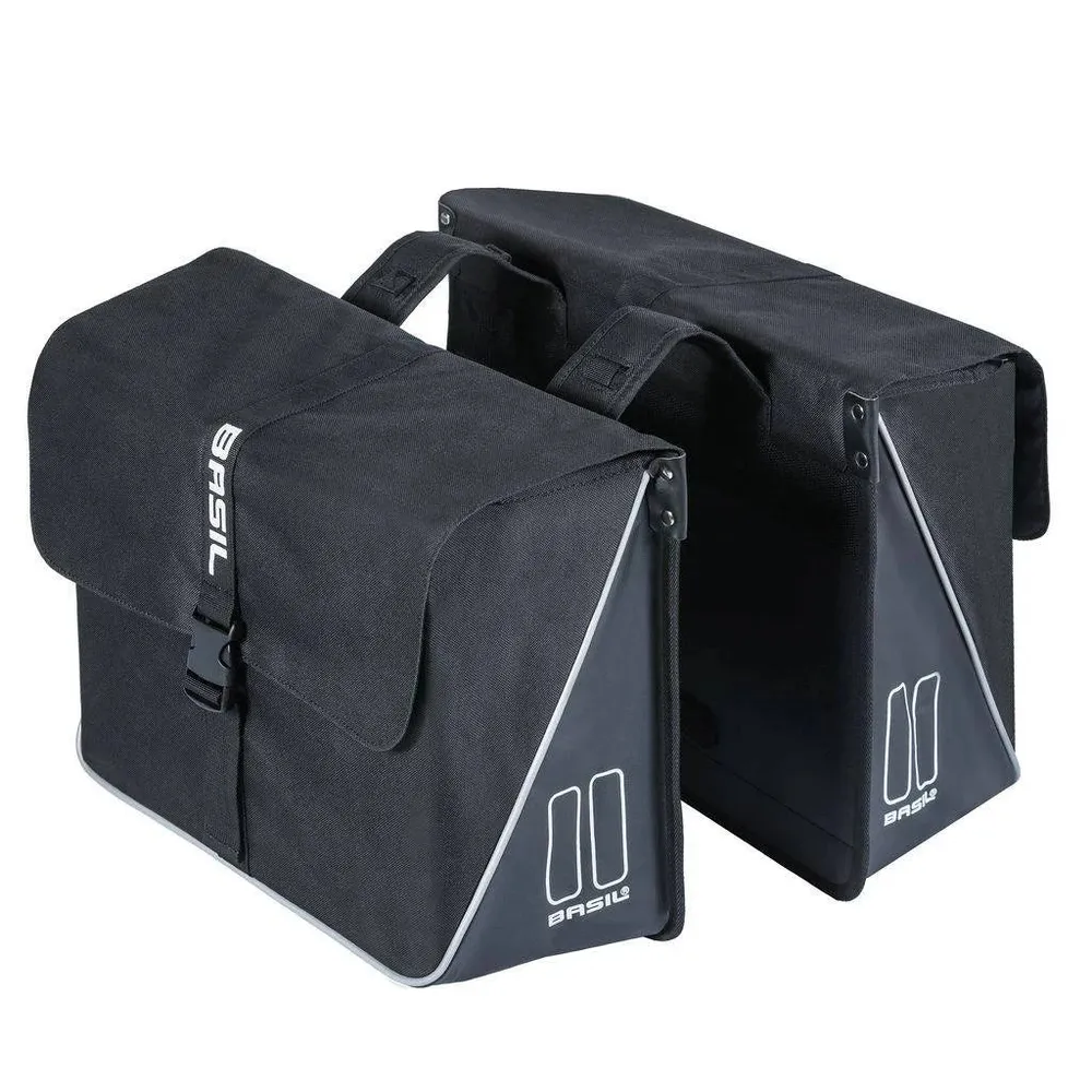 Dubbele fietstas Basil Forte 35 liter - zwart
