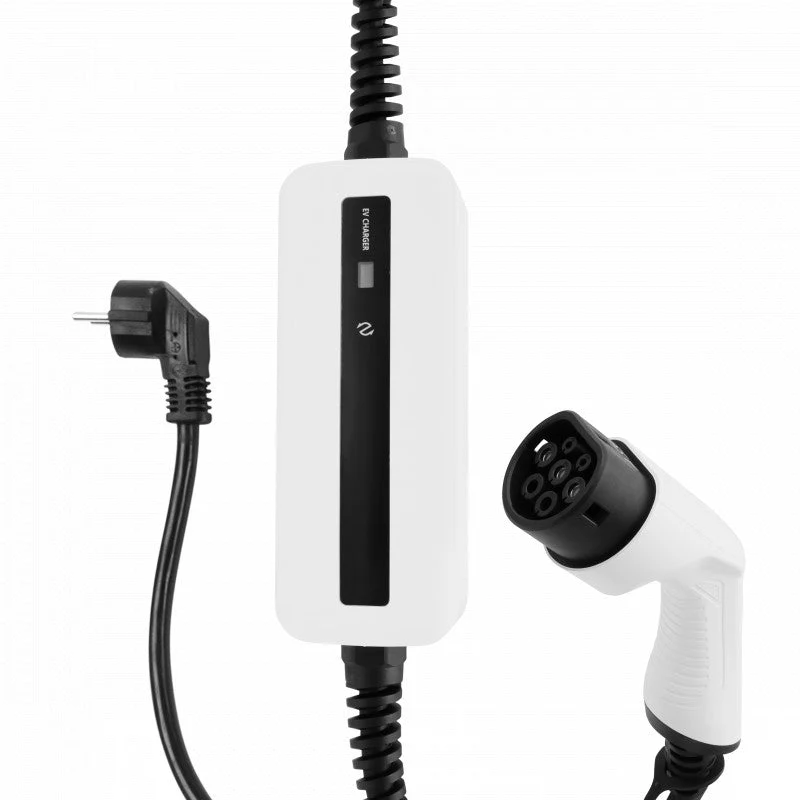 Mobiele Lader Mitsubishi Eclipse Cross - Besen Wit met LCD Type 2 naar Schuko