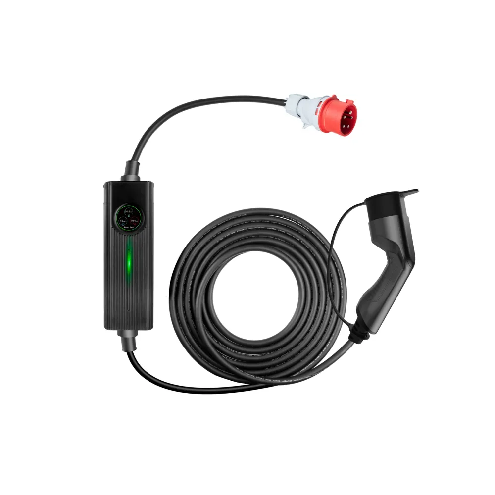 Mobiele Lader Peugeot e-2008 SUV - Besen Slimme Mobiele Laadpaal met LCD - Type 2 - 1 & 3-fase - Tot 16 kW