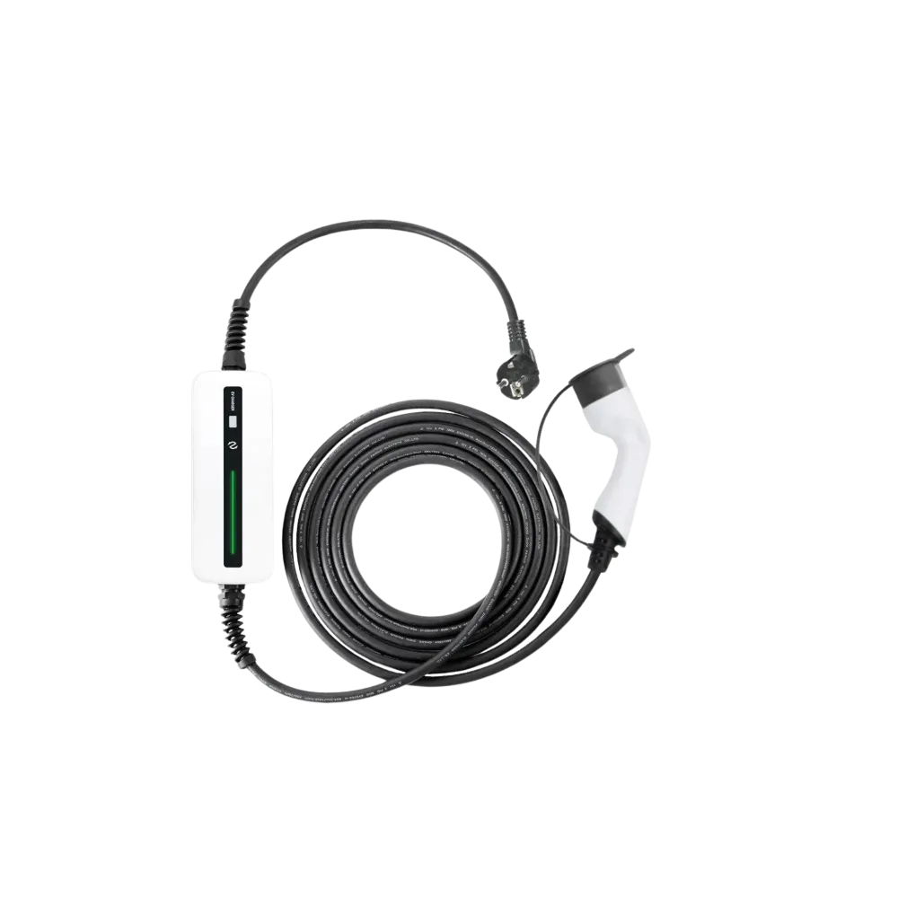 Mobiele Lader Peugeot e-408 - Besen Wit met LCD Type 2 naar Schuko
