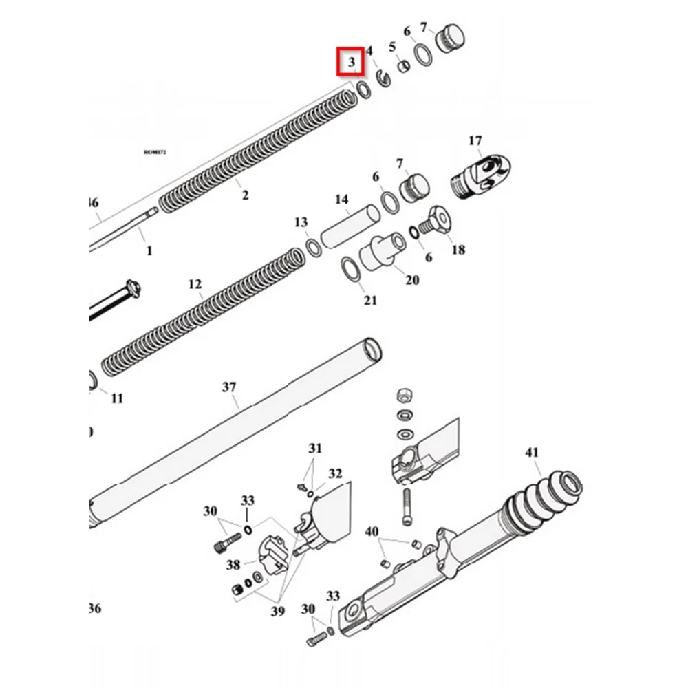 Borgveer Monotube Schokbreker Voorvork XL1200X 16-21; 1200XS 18-20