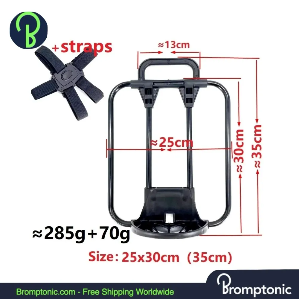 Brompton Aluminium Voordrager Frame met Riemen voor Tas & Bagage