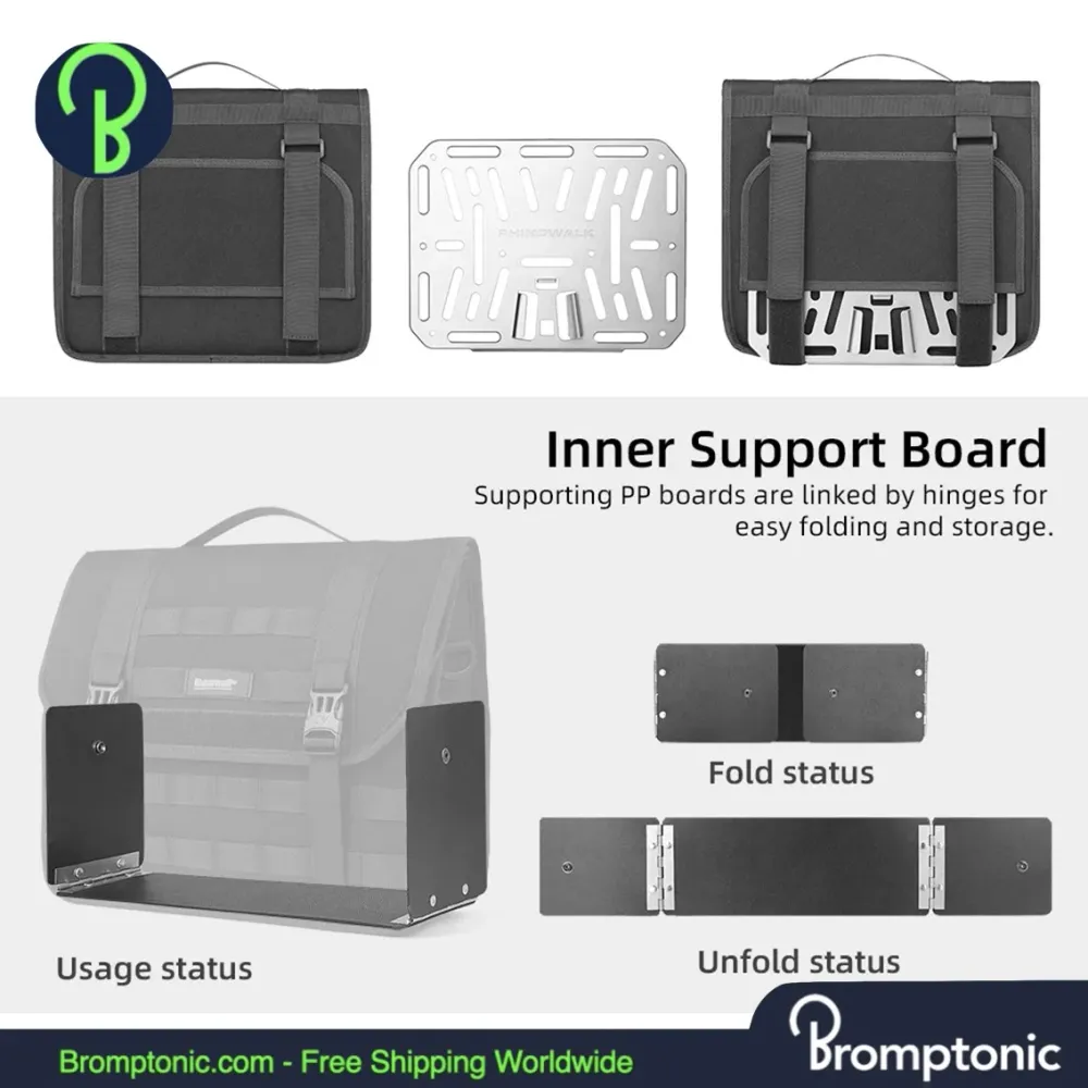 Brompton Front Bag 13L Waterdichte & Snel Afneembare Rugzak met Binnenste Ondersteuningsbord