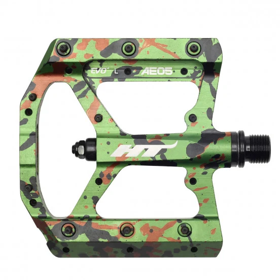 HT COMPONENTS EVO+ AE05 Camo Green Vlakke pedalen