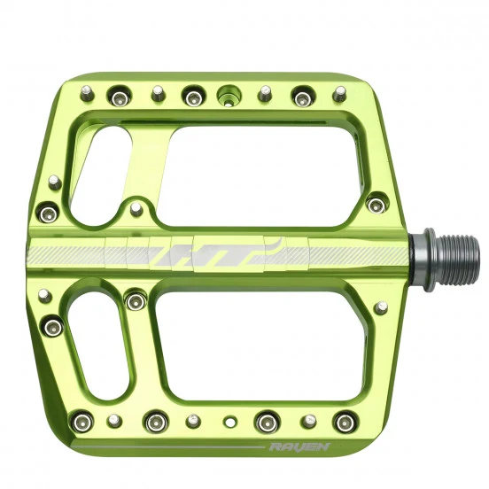 HT COMPONENTS RAVEN 12 groen platte pedalen
