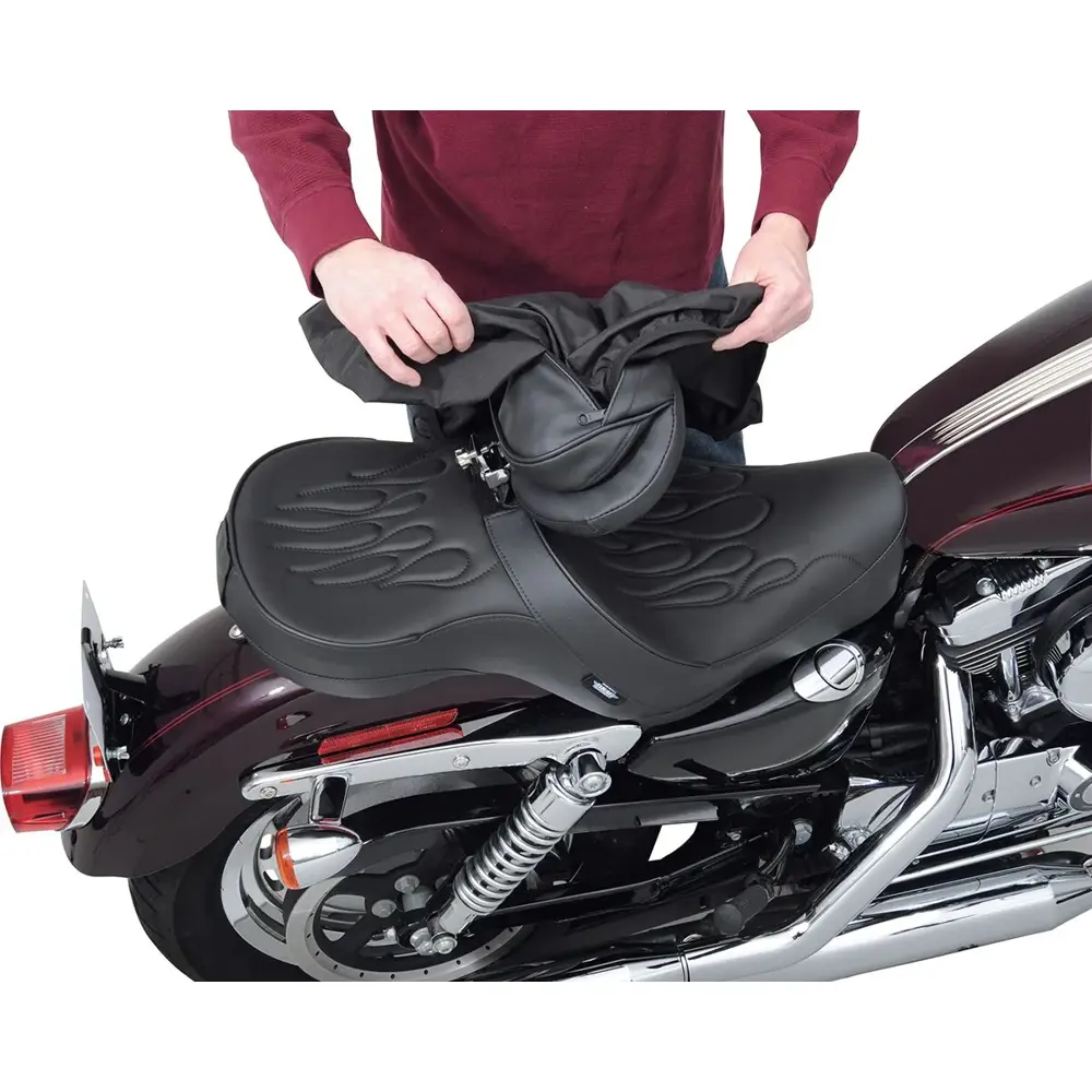 Drag Specialties EZ Glide II converteerbare regenhoes voor motorfietsrugleuning