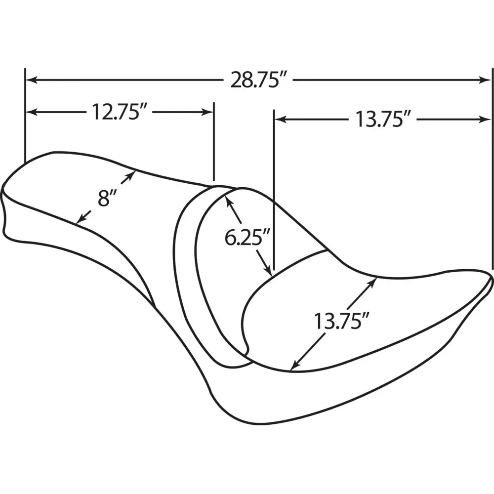 Drag Specialties One Piece 2-Up Seat voor Harley