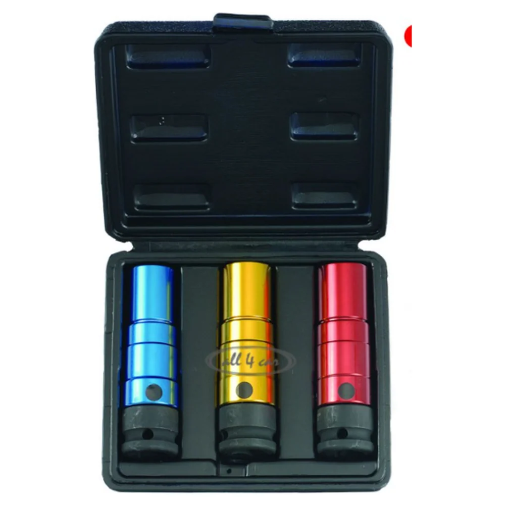 3pc 1/2"DR. Hydraulic dual torque impact socket set Force