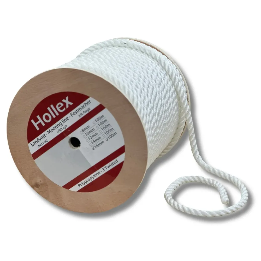 Hollex 3-Strengs 8 mm Landvast rol 100 meter wit